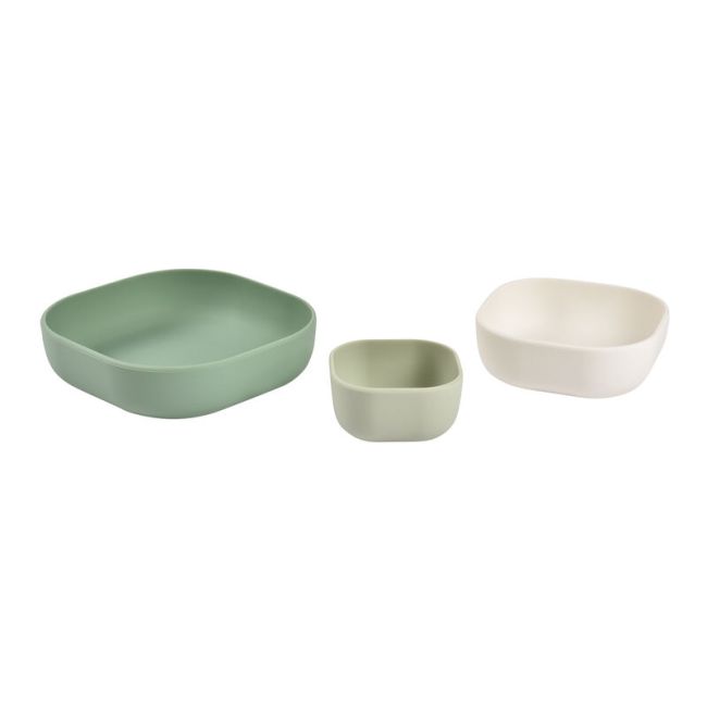 Set 3 boluri din silicon Beaba Sage Green ERFB913567