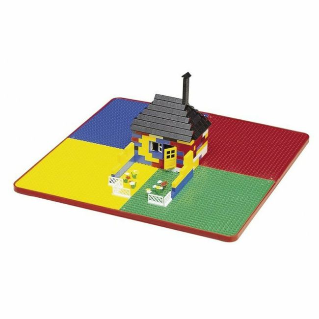 Set masuta si doua scaune pentru copii, Pink, Cu parte detasabila si reversibila, Partea reversibila pentru Lego Duplo, New Baby BYN39259