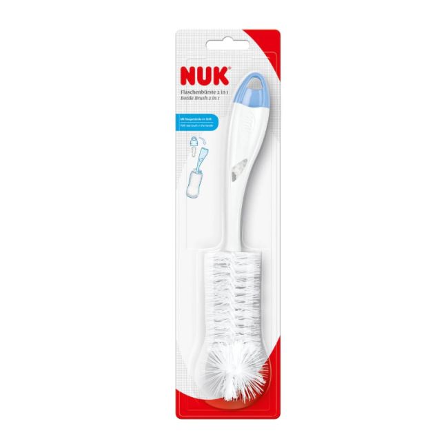 Set perii 2 in 1 spalat biberoane si tetine Nuk Albastru ERFMAR-N5236
