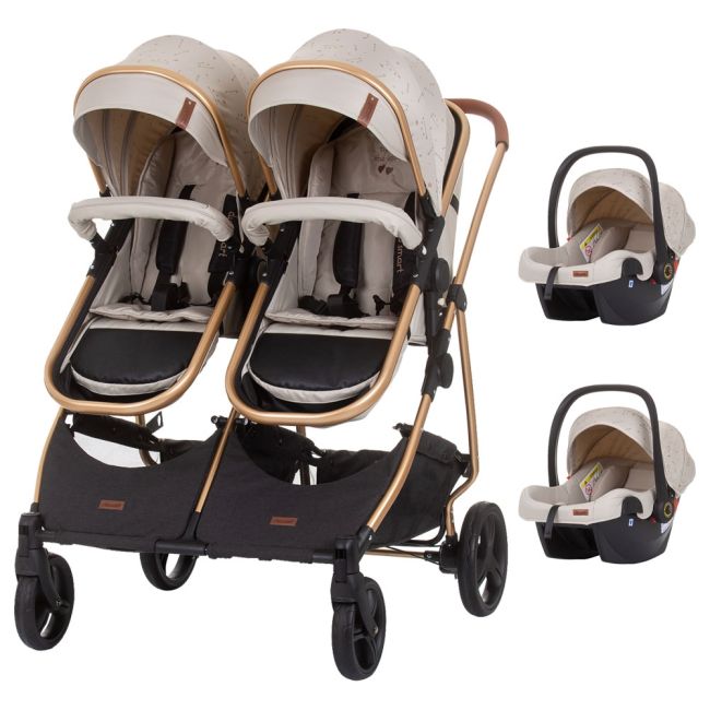 Carucior gemeni chipolino duo smart 3 in 1 sand hubst-kbds02303sa