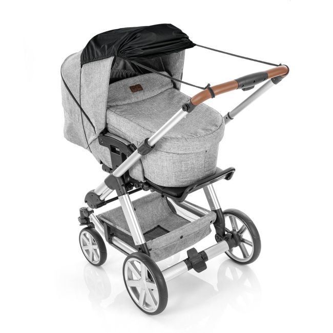 Copertina pentru protectie solara UV 50+, parasolar pentru carucior de copii, model universal, negru, Reer ShineSafe Black 84191