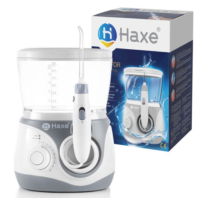 Irigitor bucal multifunctional pentru curatare si masaj haxe hx722, 10 niveluri de intensitate, 5 duze, presiune 30 -110 psi, rezervor 600 ml lvtkhx722