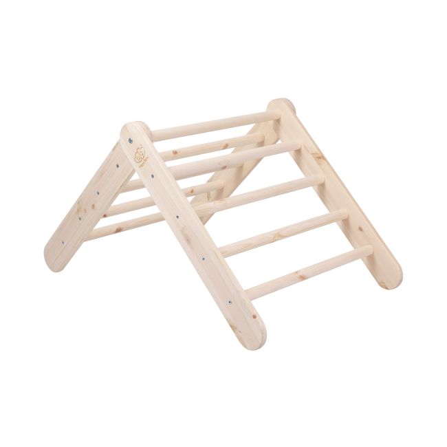 Scara Din Lemn Pentru Copii - Triunghi De Catarare Tip Pikler Montessori, Natural, Meowbaby Pjbwtd003