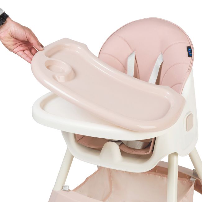 Scaun de masa 2 in 1 Juju Eat&Smile, Pink JUJJU1027-Pink