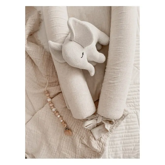 Suport De Dormit Babynest 2in1 Bara Protectie Patut Premium In Sepia Rose By Babysteps, 95x53 Cm Pjb489641