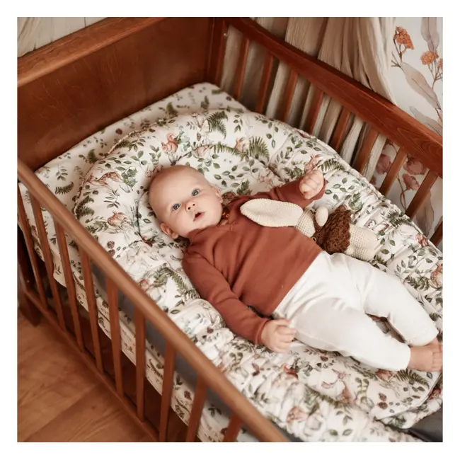 Suport De Dormit Babynest Premium Bumbac Si Catifea Goose Family - Vintage Beige By Babysteps, 89x56 Cm Pjb603033