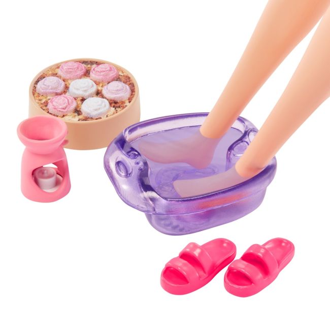 BARBIE SET DE JOACA CU ACCESORII PAPUSA BARBIE O ZI LA SPA VIVMTGKH73_HKT90