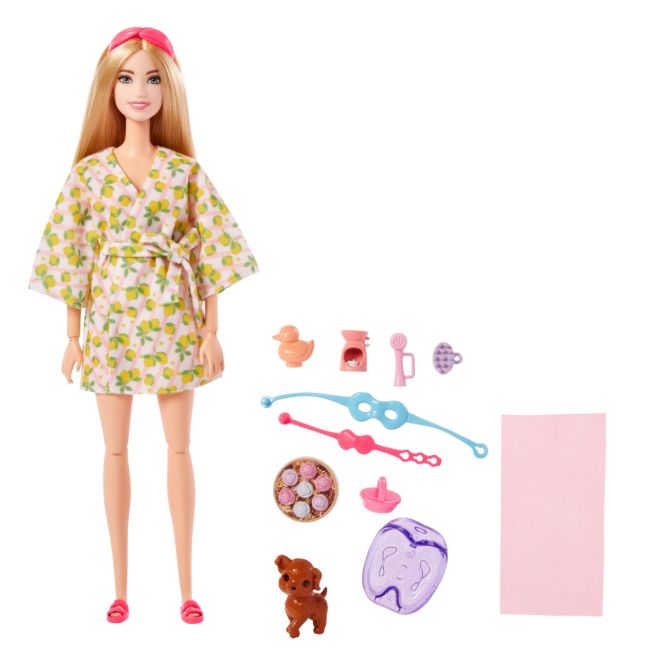 BARBIE SET DE JOACA CU ACCESORII PAPUSA BARBIE O ZI LA SPA VIVMTGKH73_HKT90