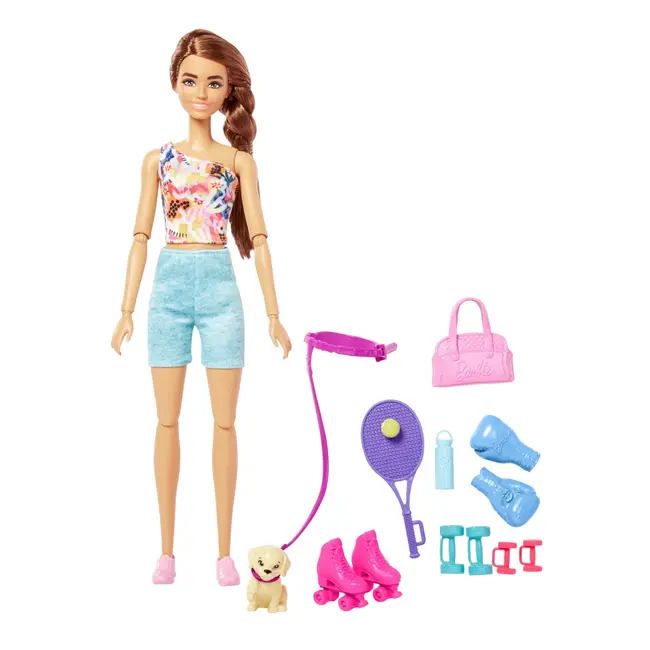 BARBIE SET DE JOACA CU ACCESORII PAPUSA BARBIE SPORTIVA VIVMTGKH73_HKT91