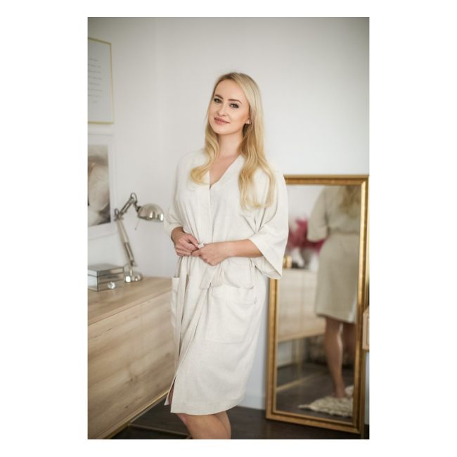 Halat   Kimono Pentru Gravide Si Mamici, Vascoza Si In, Marime Universala, Natural Pjb487494