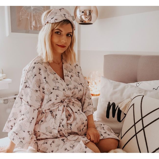 Halat   Kimono Pentru Gravide Si Mamici, Vascoza Si In, Marime Universala, Natural Pjb487494