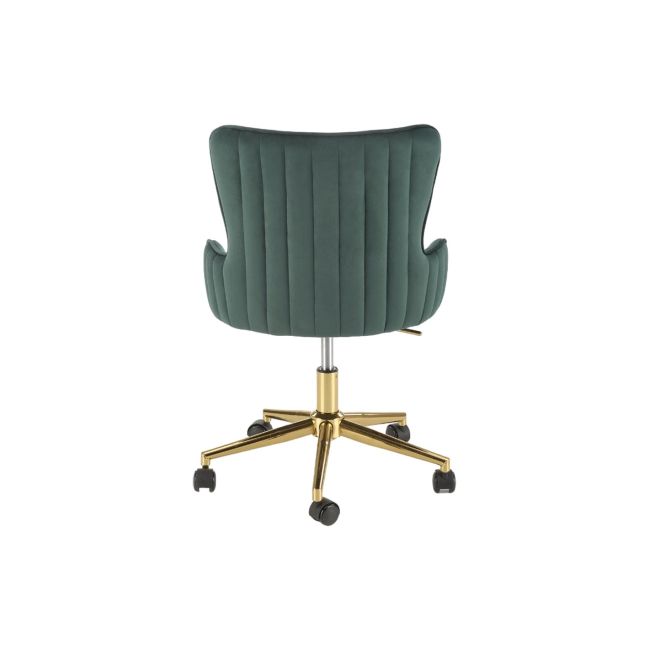 Scaun birou din catifea hm timoteo, baza cromata aurie, rotire 360 ˚, 100 kg, verde drm10135