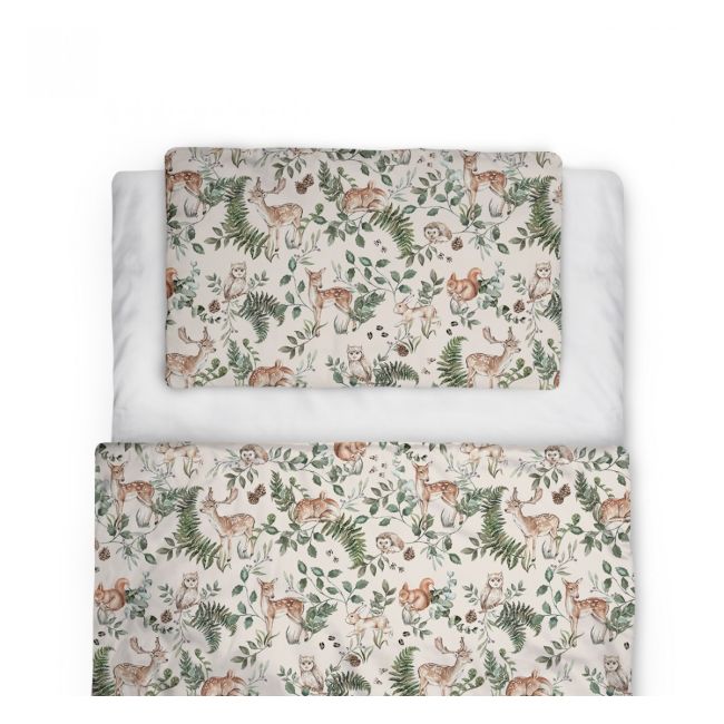 Set Pilota 220x75 Cm Si Perna 40 X 60 Cm Pentru Prescolari, Bumbac Premium Si Umplutura Hipoalergenica Babysoft, Fata Dubla, Animals Garden Pjb484516
