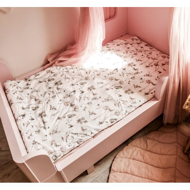Set Pilota 220x75 Cm Si Perna 40 X 60 Cm Pentru Prescolari, Bumbac Premium Si Umplutura Hipoalergenica Babysoft, Fata Dubla, Boho Pjb489030