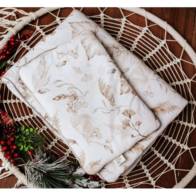 Set Pilota 75 X 100 Cm Si Perna 30 X 40 Cm Pentru Copii, Bumbac Premium Si Umplutura Hipoalergenica Babysoft, Fata Dubla, Boho Pjb489115