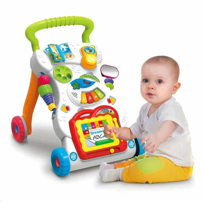 Antepremergator educational cu sunete si lumini, Cu panou detasabil, Cu mini pian, Baby Mix BYN38645