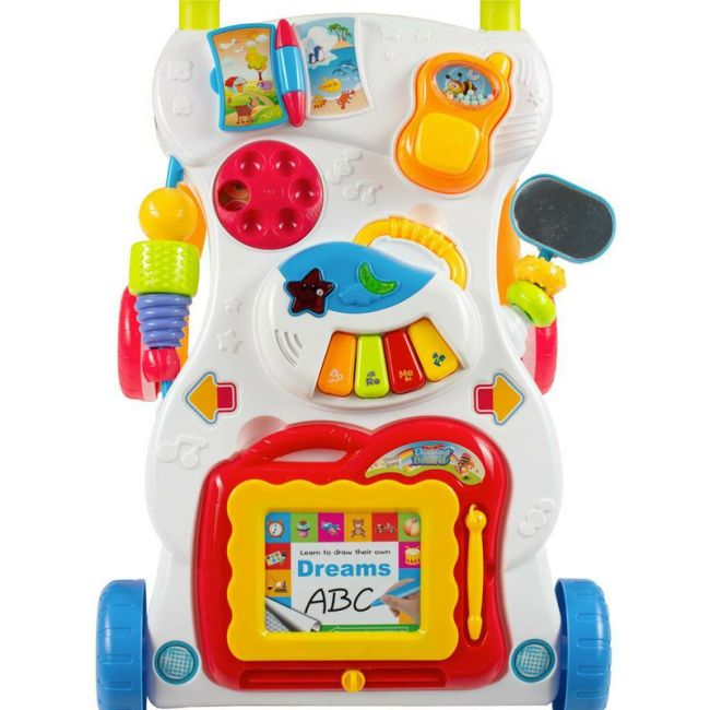 Antepremergator educational cu sunete si lumini, Cu panou detasabil, Cu mini pian, Baby Mix BYN38645