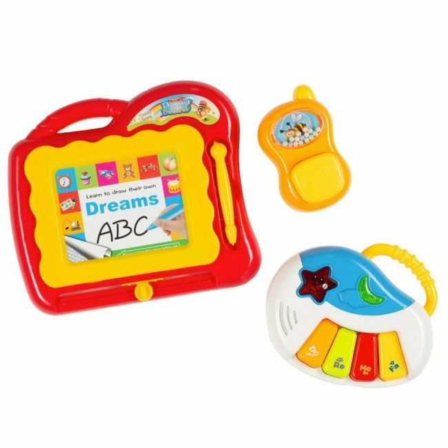 Antepremergator educational cu sunete si lumini, Cu panou detasabil, Cu mini pian, Baby Mix BYN38645