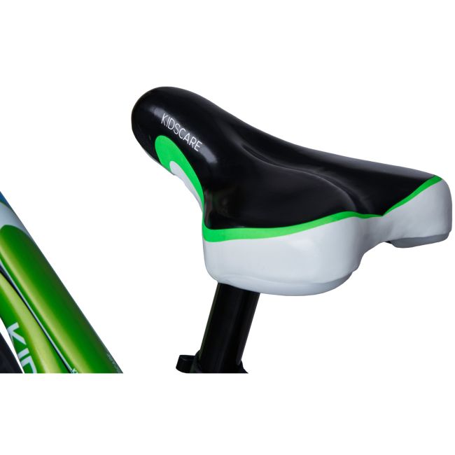 Bicicleta pentru copii 2-4 ani HappyCycles KidsCare, roti 12 inch, cu roti ajutatoare si frane pe disc, verde SUPKC_HC12-green