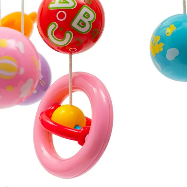 Carusel muzical pentru patut bebelusi, Cu proiectii, Cu melodii si sunete ale naturii, Cu 11 jucarii, Baby Mix, Red BYN37046