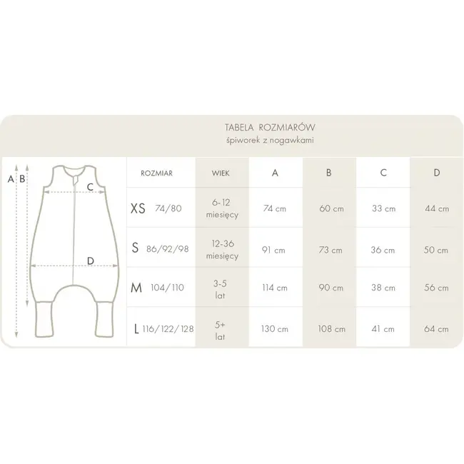 Sac De Dormit Cu Picioare, Bumbac 1 Tog, Eucalipt, S, 1-3 Ani Pjb602791