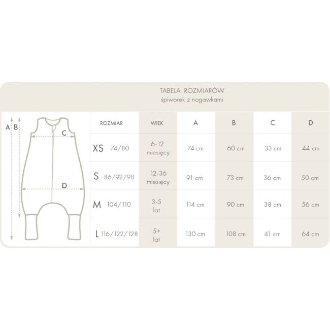 Sac De Dormit Cu Picioare, Bumbac 1 Tog, Happy Bear, S, 1-3 Ani Pjb602616