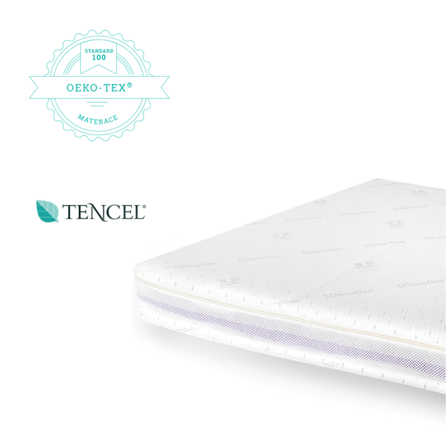 Saltea Pentru Copii, Fata Dubla, Fermitate Diferita, Spuma Pur Profilata Si Strat Extra De Spuma Confortabila, Husa 360, Tencel Cu Fibre De Viscoza Si Ioni De Argint Antibacteriana, 90x40x5.5 Cm, High Pjbhighpremium90