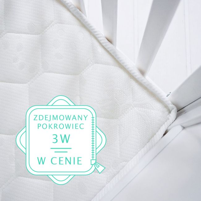 Saltea Pentru Copii, Fata Dubla, Spuma Pur Si Latex, Proprietati Antifungice, Husa Delicata 3 Staturi, Echipata Cu Margine Anti-alunecare, 90x40x6.5 Cm, Premium Pjbpremium90