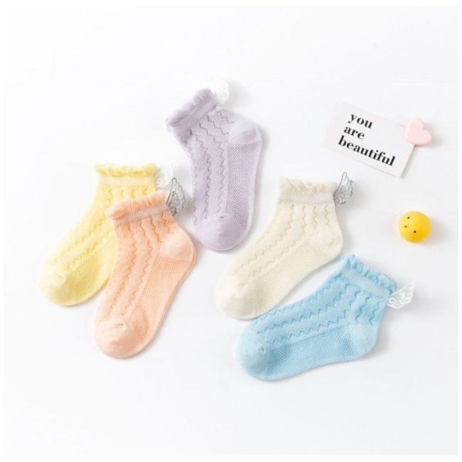 Set 5 perechi de sosetele pentru fetite - Aripioare AMSKK2022-184-C24