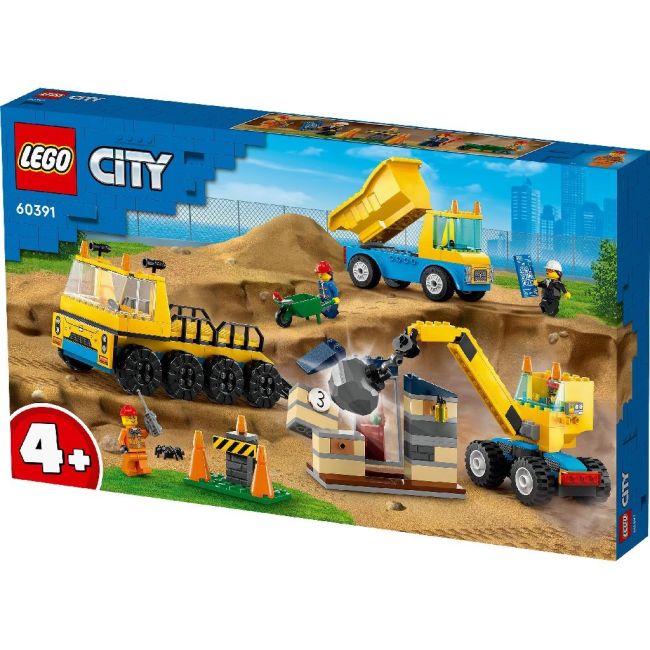LEGO CITY CAMIOANE DE CONSTRUCTIE SI MACARA CU BILA PENTRU DEMOLARI 60391 VIVLEGO60391