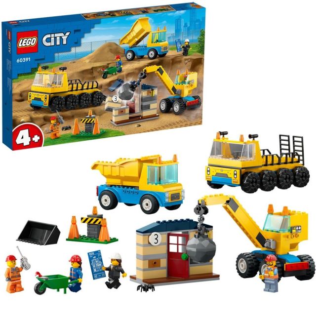 LEGO CITY CAMIOANE DE CONSTRUCTIE SI MACARA CU BILA PENTRU DEMOLARI 60391 VIVLEGO60391