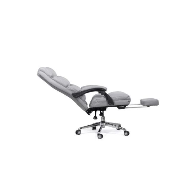 Scaun directorial off 422, perne duble, piele ecologica, suport picioare retractabil, mecanism a-sincron, 120 kg drm10137