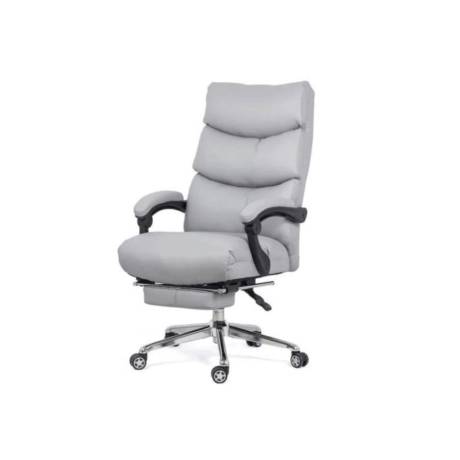 Scaun directorial off 422, perne duble, piele ecologica, suport picioare retractabil, mecanism a-sincron, 120 kg drm10137