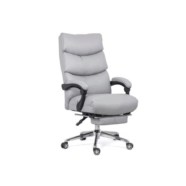 Scaun directorial off 422, perne duble, piele ecologica, suport picioare retractabil, mecanism a-sincron, 120 kg drm10137