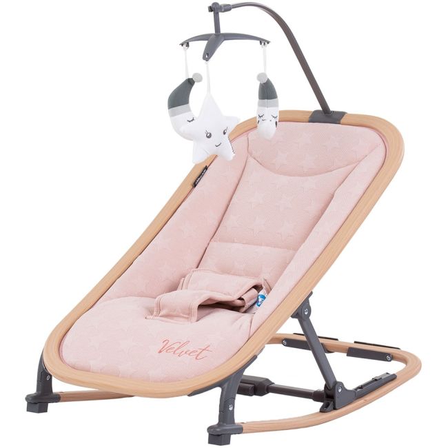 Scaunel balansoar chipolino velvet rose water wood hubshevl02305rw