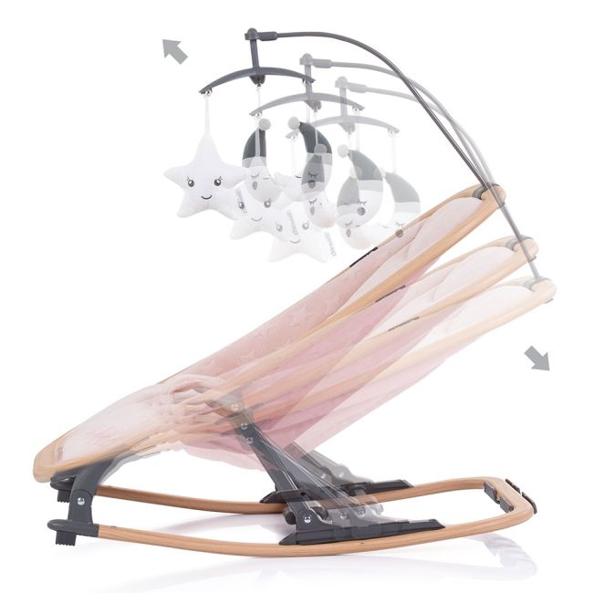 Scaunel balansoar chipolino velvet rose water wood hubshevl02305rw