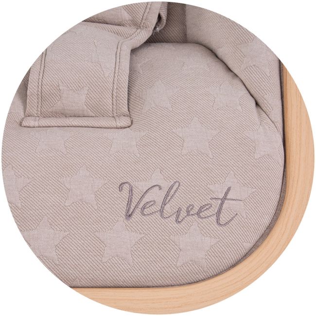 Scaunel balansoar chipolino velvet sand wood hubshevl02302sa