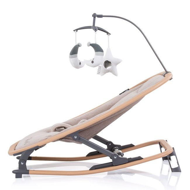 Scaunel balansoar chipolino velvet sand wood hubshevl02302sa