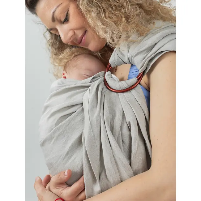 Sling cu inele isara silver grey bamboo linen