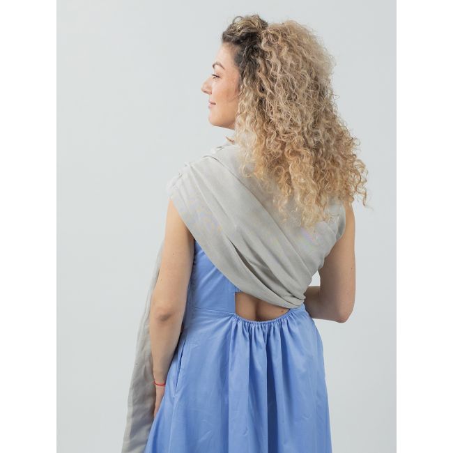 Sling cu inele isara silver grey bamboo linen