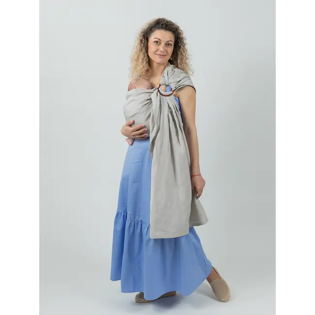 Sling cu inele isara silver grey bamboo linen