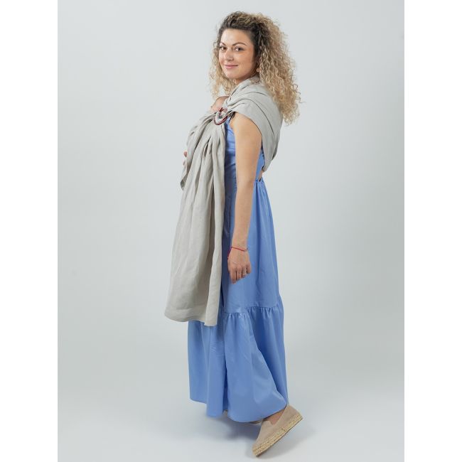 Sling cu inele isara silver grey bamboo linen