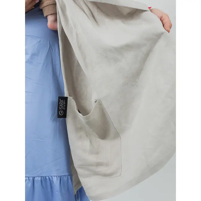 Sling cu inele isara silver grey bamboo linen