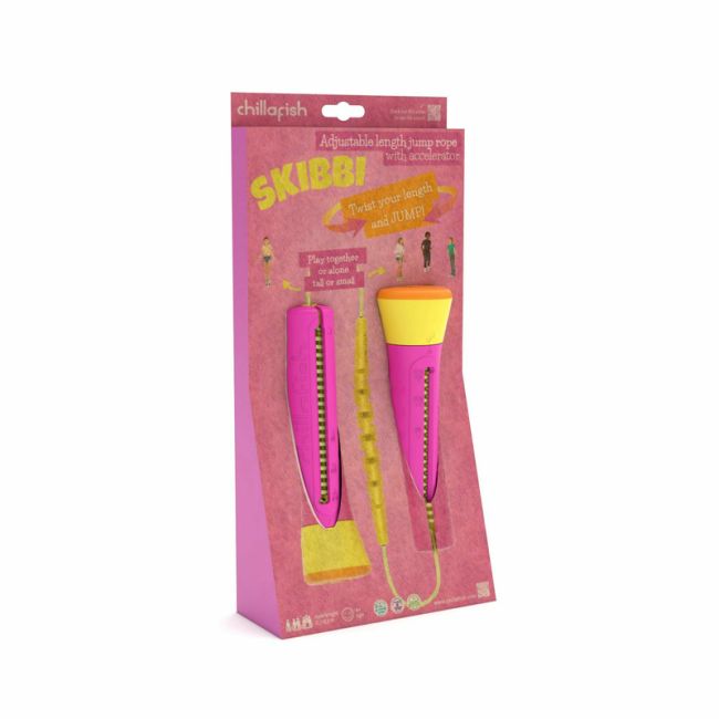Coarda de sarit cu lungime reglabila Skibbi, Lungime de la 20 cm la 3 m, Pentru 4 ani + si adulti, Chillafish, Fucshia BYNCPSB01FUS
