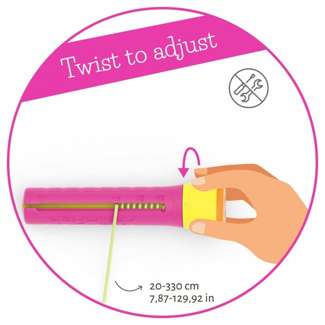 Coarda de sarit cu lungime reglabila Skibbi, Lungime de la 20 cm la 3 m, Pentru 4 ani + si adulti, Chillafish, Fucshia BYNCPSB01FUS