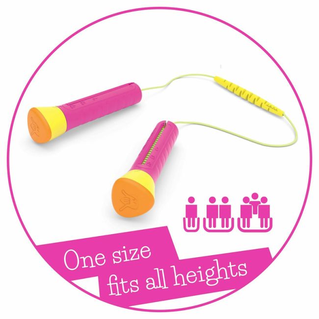 Coarda de sarit cu lungime reglabila Skibbi, Lungime de la 20 cm la 3 m, Pentru 4 ani + si adulti, Chillafish, Fucshia BYNCPSB01FUS