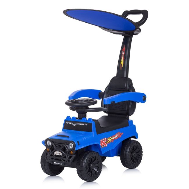 Masinuta de impins chipolino safari blue cu maner si copertina hubrocsaf02105bl