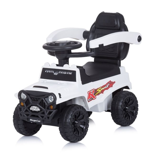 Masinuta de impins chipolino safari white cu maner si copertina hubrocsaf02101wh