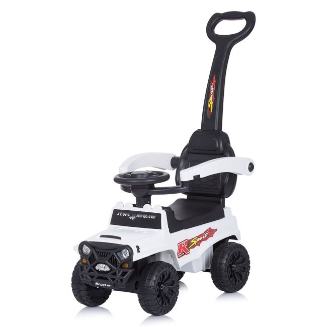 Masinuta de impins chipolino safari white cu maner si copertina hubrocsaf02101wh