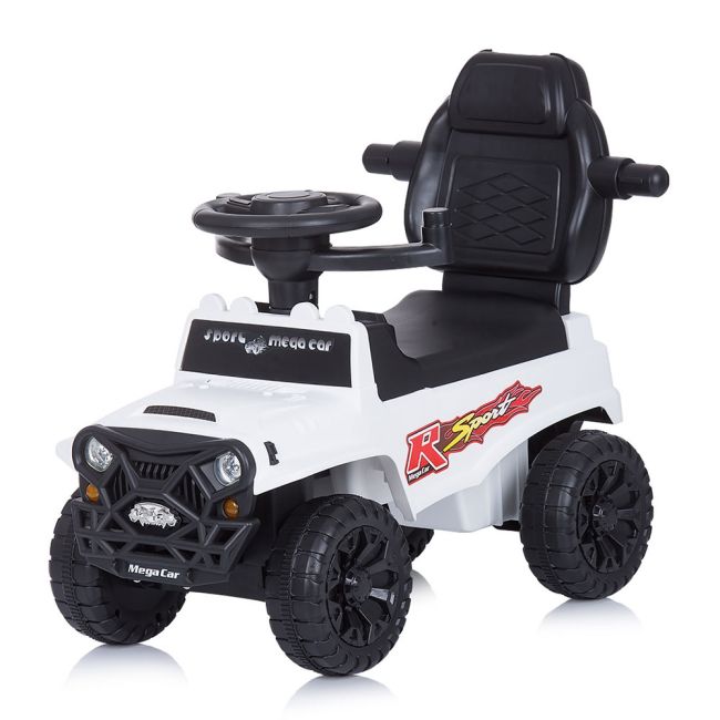 Masinuta de impins chipolino safari white cu maner si copertina hubrocsaf02101wh
